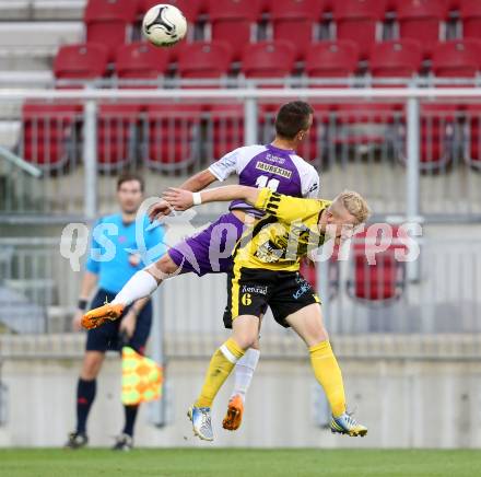 Fussball. Regionalliga. Austria Klagenfurt gegen Allerheiligen. Vedran Vinko, (Austria Klagenfurt), Thomas Hopfer  (Allerheiligen). Klagenfurt, 29.8.2014.
Foto: Kuess
---
pressefotos, pressefotografie, kuess, qs, qspictures, sport, bild, bilder, bilddatenbank