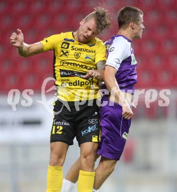 Fussball. Regionalliga. Austria Klagenfurt gegen Allerheiligen. Patrick Eler, (Austria Klagenfurt), Andrej Prejac  (Allerheiligen). Klagenfurt, 29.8.2014.
Foto: Kuess
---
pressefotos, pressefotografie, kuess, qs, qspictures, sport, bild, bilder, bilddatenbank