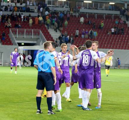 Fussball. Regionalliga. Austria Klagenfurt gegen Allerheiligen. Jubel Austria. Klagenfurt, 29.8.2014.
Foto: Kuess
---
pressefotos, pressefotografie, kuess, qs, qspictures, sport, bild, bilder, bilddatenbank