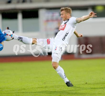 Fussball Bundesliga. RZ Pellets WAC gegen SC Wiener Neustadt. Manuel Kerhe (WAC). Wolfsberg, am 30.8.2014.
Foto: Kuess

---
pressefotos, pressefotografie, kuess, qs, qspictures, sport, bild, bilder, bilddatenbank