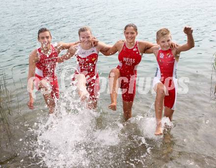 Woerthersee Triathlon. Lukas Kollegger, Anna Moitzi, Beatrice Weiss, Rene Hilber. Krumpendorf, am 31.8.2014.
Foto: Kuess
---
pressefotos, pressefotografie, kuess, qs, qspictures, sport, bild, bilder, bilddatenbank