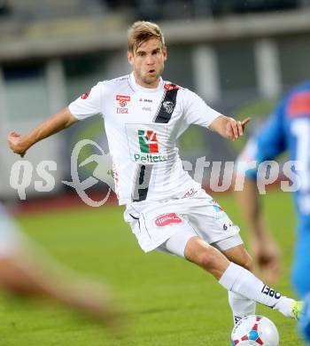 Fussball Bundesliga. RZ Pellets WAC gegen SC Wiener Neustadt. Manuel Weber (WAC). Wolfsberg, am 30.8.2014.
Foto: Kuess

---
pressefotos, pressefotografie, kuess, qs, qspictures, sport, bild, bilder, bilddatenbank