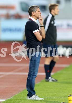 Fussball Bundesliga. RZ Pellets WAC gegen SC Wiener Neustadt. Trainer Dietmar Kuehbauer (WAC). Wolfsberg, am 30.8.2014.
Foto: Kuess

---
pressefotos, pressefotografie, kuess, qs, qspictures, sport, bild, bilder, bilddatenbank