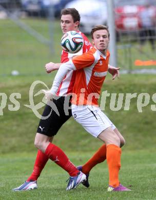 Fussball 1. KLasse C1.  Sirnitz gegen Eberstein. Gregor Gwenger, (Sirnitz), Aleksandar Radonjic (Eberstein). Sirnitz, am 30.8.2014.
Foto: Kuess
---
pressefotos, pressefotografie, kuess, qs, qspictures, sport, bild, bilder, bilddatenbank