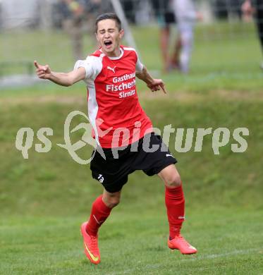 Fussball 1. KLasse C1.  Sirnitz gegen Eberstein. Torjubel Kevin Alfons Bretis (Sirnitz). Sirnitz, am 30.8.2014.
Foto: Kuess
---
pressefotos, pressefotografie, kuess, qs, qspictures, sport, bild, bilder, bilddatenbank