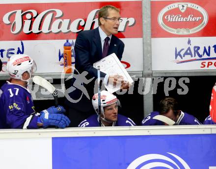 Eishockey. Champions Hockey League VSV gegen Briancon Diables Rouges. Trainer Hannu Jaervenpaeae (VSV). Villach, 4.9.2014.
Foto: Kuess 
---
pressefotos, pressefotografie, kuess, qs, qspictures, sport, bild, bilder, bilddatenbank