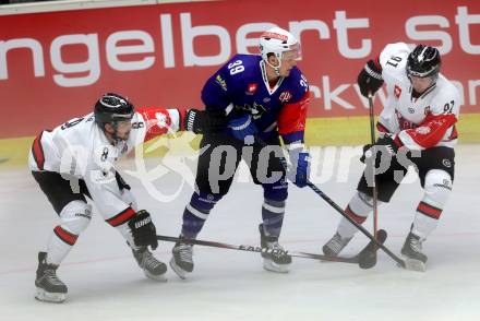 Eishockey. Champions Hockey League VSV gegen Briancon Diables Rouges. Patrick Platzer #39, (VSV),  Kevin Igier #8, Jimmy Jensen #91 (Briancon). Villach, 4.9.2014.
Foto: Kuess 
---
pressefotos, pressefotografie, kuess, qs, qspictures, sport, bild, bilder, bilddatenbank