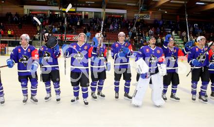 Eishockey. Champions Hockey League VSV gegen Briancon Diables Rouges. Jubel VSV (VSV). Villach, 4.9.2014.
Foto: Kuess 
---
pressefotos, pressefotografie, kuess, qs, qspictures, sport, bild, bilder, bilddatenbank