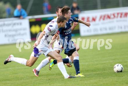 Fussball Regionalliga. SAK gegen Kalsdorf. Luka Janezic, (SAK), Alexander Rother (Kalsdorf). Klagenfurt, 5.9.2014.
Foto: Kuess
---
pressefotos, pressefotografie, kuess, qs, qspictures, sport, bild, bilder, bilddatenbank