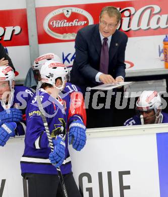 Eishockey. Champions Hockey League VSV gegen Briancon Diables Rouges. Trainer hannu Jaervenpaeae (VSV). Villach, 4.9.2014.
Foto: Kuess 
---
pressefotos, pressefotografie, kuess, qs, qspictures, sport, bild, bilder, bilddatenbank