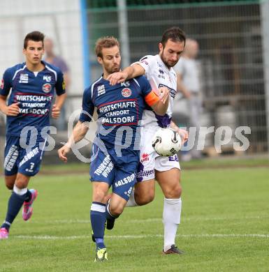 Fussball Regionalliga. SAK gegen Kalsdorf. Murat Veliu, (SAK), Rafael Dorn (Kalsdorf). Klagenfurt, 5.9.2014.
Foto: Kuess
---
pressefotos, pressefotografie, kuess, qs, qspictures, sport, bild, bilder, bilddatenbank