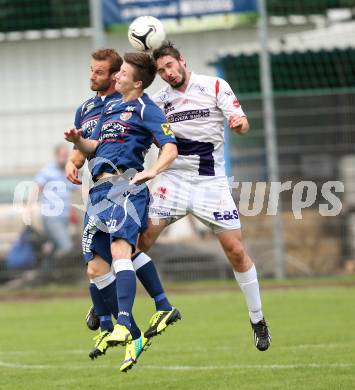 Fussball Regionalliga. SAK gegen Kalsdorf. Patrick Lausegger, (SAK), Alexander Rother, Rafael Dorn  (Kalsdorf). Klagenfurt, 5.9.2014.
Foto: Kuess
---
pressefotos, pressefotografie, kuess, qs, qspictures, sport, bild, bilder, bilddatenbank