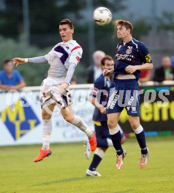 Fussball Regionalliga. SAK gegen Kalsdorf. Tadej Zagar Knez, (SAK), Sebastian Radakovics (Kalsdorf). Klagenfurt, 5.9.2014.
Foto: Kuess
---
pressefotos, pressefotografie, kuess, qs, qspictures, sport, bild, bilder, bilddatenbank