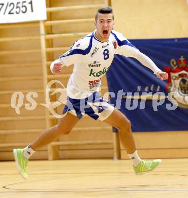 Handball Bundesliga. SC Ferlach gegen HSG Holding Graz. Jubel Melvin Bolic (Ferlach). Ferlach, 6.9.2014.
Foto: Kuess
---
pressefotos, pressefotografie, kuess, qs, qspictures, sport, bild, bilder, bilddatenbank