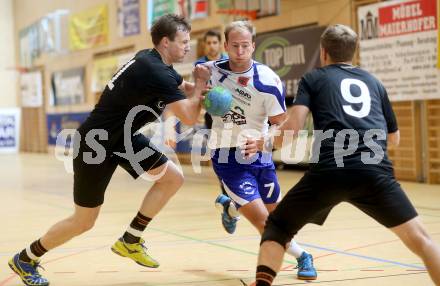 Handball Bundesliga. SC Ferlach gegen HSG Holding Graz. Leopold Wagner,, (Ferlach), Matej Hartman, Markus Schalk (Graz). Ferlach, 6.9.2014.
Foto: Kuess
---
pressefotos, pressefotografie, kuess, qs, qspictures, sport, bild, bilder, bilddatenbank