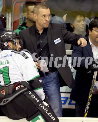 EBEL. Eishockey Bundesliga. KAC gegen HDD TELEMACH Olimpija Ljubljana.  Trainer Dahlem Fabian (Laibach). Klagenfurt, am 12.9.2014.
Foto: Kuess 

---
pressefotos, pressefotografie, kuess, qs, qspictures, sport, bild, bilder, bilddatenbank