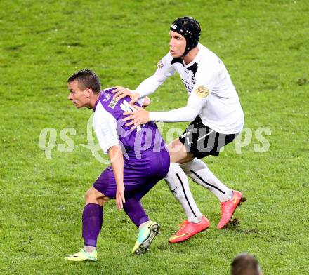 Fussball Regionalliga. SK Austria Klagenfurt gegen SC Sparkasse Weiz. Vedran Vinko, (Klagenfurt), Christian Friedl (Weiz). Klagenfurt, 12.9.2014.
Foto: Kuess
---
pressefotos, pressefotografie, kuess, qs, qspictures, sport, bild, bilder, bilddatenbank