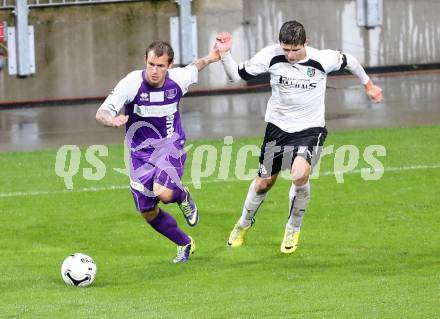 Fussball Regionalliga. SK Austria Klagenfurt gegen SC Sparkasse Weiz. Rajko Rep,  (Klagenfurt), Stefan Goelles (Weiz). Klagenfurt, 12.9.2014.
Foto: Kuess
---
pressefotos, pressefotografie, kuess, qs, qspictures, sport, bild, bilder, bilddatenbank