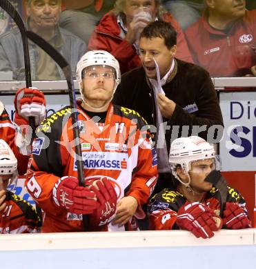 EBEL. Eishockey Bundesliga. KAC gegen HDD TELEMACH Olimpija Ljubljana.  Stephan Geier, Martin Stloukal (KAC). Klagenfurt, am 12.9.2014.
Foto: Kuess 

---
pressefotos, pressefotografie, kuess, qs, qspictures, sport, bild, bilder, bilddatenbank