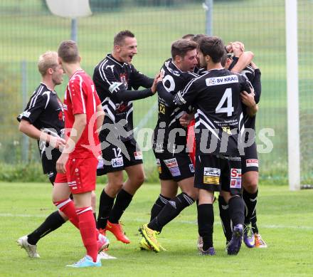 Fussball. Unterliga Ost. Ludmannsdorf gegen Kraig. Torjubel (Kraig).
Ludmannsdorf, 14.9.2014.
Foto: Kuess
---
pressefotos, pressefotografie, kuess, qs, qspictures, sport, bild, bilder, bilddatenbank