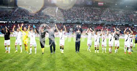 Fussball Bundesliga. RZ Pellets WAC gegen FC Red Bull Salzburg. Jubel (WAC). Klagenfurt, am 14.9.2014.
Foto: Kuess

---
pressefotos, pressefotografie, kuess, qs, qspictures, sport, bild, bilder, bilddatenbank