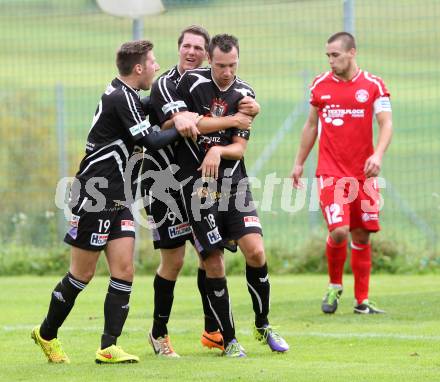 Fussball. Unterliga Ost. Ludmannsdorf gegen Kraig. Torjubel (Kraig).
Ludmannsdorf, 14.9.2014.
Foto: Kuess
---
pressefotos, pressefotografie, kuess, qs, qspictures, sport, bild, bilder, bilddatenbank