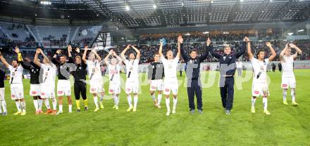 Fussball Bundesliga. RZ Pellets WAC gegen FC Red Bull Salzburg. Jubel  (WAC). Klagenfurt, am 14.9.2014.
Foto: Kuess

---
pressefotos, pressefotografie, kuess, qs, qspictures, sport, bild, bilder, bilddatenbank