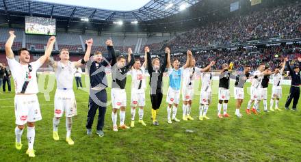 Fussball Bundesliga. RZ Pellets WAC gegen FC Red Bull Salzburg. Jubel  (WAC). Klagenfurt, am 14.9.2014.
Foto: Kuess

---
pressefotos, pressefotografie, kuess, qs, qspictures, sport, bild, bilder, bilddatenbank