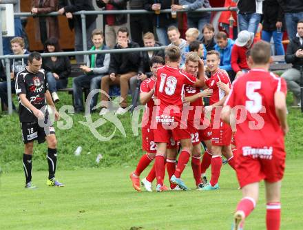 Fussball. Unterliga Ost. Ludmannsdorf gegen Kraig. Torjubel (Ludmannsdorf).
Ludmannsdorf, 14.9.2014.
Foto: Kuess
---
pressefotos, pressefotografie, kuess, qs, qspictures, sport, bild, bilder, bilddatenbank