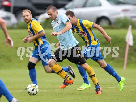 Fussball. 2. Klasse A. Lurnfeld gegen Gitschtal. Emanuel Franz Kitzmantel, Patrick Pacher, (Lurnfeld), Christian Flaschberger (Gitschtal). Moellbruecke, 13.9.2014.
Foto: Kuess
---
pressefotos, pressefotografie, kuess, qs, qspictures, sport, bild, bilder, bilddatenbank