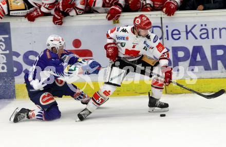 EBEL. Eishockey Bundesliga. EC VSV gegen HC TWK Innsbruck. Patrick Platzer, (VSV), Stern Florian  (Innsbruck). Villach, am 19.9.2014.
Foto: Kuess 


---
pressefotos, pressefotografie, kuess, qs, qspictures, sport, bild, bilder, bilddatenbank