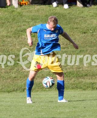 Fussball. Kaerntner Liga. Koettmannsdorf gegen Bleiburg. Rene Partl  (Bleiburg). Koettmannsdorf, 20.9.2014.
Foto: Kuess
---
pressefotos, pressefotografie, kuess, qs, qspictures, sport, bild, bilder, bilddatenbank