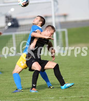 Fussball. Kaerntner Liga. Koettmannsdorf gegen Bleiburg. Aner Mandzic (Koettmannsdorf), Adnan Besic (Bleiburg). Koettmannsdorf, 20.9.2014.
Foto: Kuess
---
pressefotos, pressefotografie, kuess, qs, qspictures, sport, bild, bilder, bilddatenbank