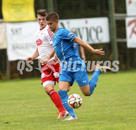 Fussball. Unterliga Ost. Sele Zell gegen Ludmannsdorf. Dejan Zadnikar (Zell), Florian Schmied (Ludmannsdorf). Zell, 21.9.2014.
Foto: Kuess
---
pressefotos, pressefotografie, kuess, qs, qspictures, sport, bild, bilder, bilddatenbank