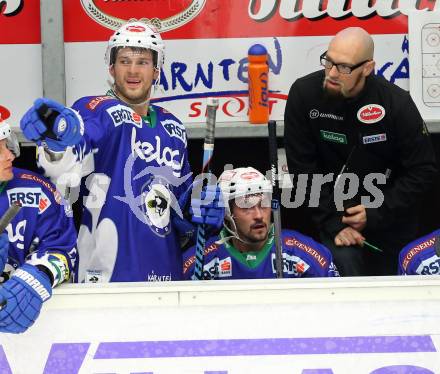 EBEL. Eishockey Bundesliga. EC VSV gegen Moser Medical Graz 99ers.  Mario Altmann, Co-Trainer Markus Peintner (VSV). Villach, am 19.9.2014.
Foto: Kuess 


---
pressefotos, pressefotografie, kuess, qs, qspictures, sport, bild, bilder, bilddatenbank