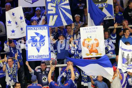 EBEL. Eishockey Bundesliga. EC VSV gegen Moser Medical Graz 99ers.  Fans (VSV). Villach, am 19.9.2014.
Foto: Kuess 


---
pressefotos, pressefotografie, kuess, qs, qspictures, sport, bild, bilder, bilddatenbank