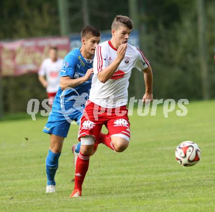 Fussball. Unterliga Ost. Sele Zell gegen Ludmannsdorf. Dejan Zadnikar (Zell), Florian Schmied (Ludmannsdorf). Zell, 21.9.2014.
Foto: Kuess
---
pressefotos, pressefotografie, kuess, qs, qspictures, sport, bild, bilder, bilddatenbank