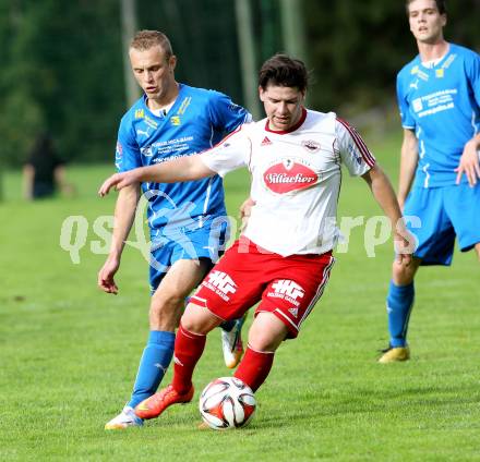 Fussball. Unterliga Ost. Sele Zell gegen Ludmannsdorf. Zan Kramar (Zell), Andreas Schawarz (Ludmannsdorf). Zell, 21.9.2014.
Foto: Kuess
---
pressefotos, pressefotografie, kuess, qs, qspictures, sport, bild, bilder, bilddatenbank