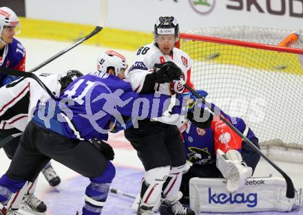 Eishockey. Champions Hockey League VSV gegen Geneve-Servette. Mario Altmann #41, (VSV), Kevin Romy #88  (Geneve-Servette). Villach, 23.9.2014.
Foto: Kuess 
---
pressefotos, pressefotografie, kuess, qs, qspictures, sport, bild, bilder, bilddatenbank