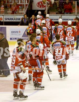 EBEL. Eishockey Bundesliga. KAC gegen EHC LIWEST Linz. Enttaeuscht   (KAC). Klagenfurt, am 25.9.2014.
Foto: Kuess 

---
pressefotos, pressefotografie, kuess, qs, qspictures, sport, bild, bilder, bilddatenbank