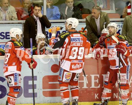 EBEL. Eishockey Bundesliga. KAC gegen EHC LIWEST Linz. Trainer Martin Stloukal, Co-Trainer Gerald Ressmann (KAC). Klagenfurt, am 25.9.2014.
Foto: Kuess 

---
pressefotos, pressefotografie, kuess, qs, qspictures, sport, bild, bilder, bilddatenbank