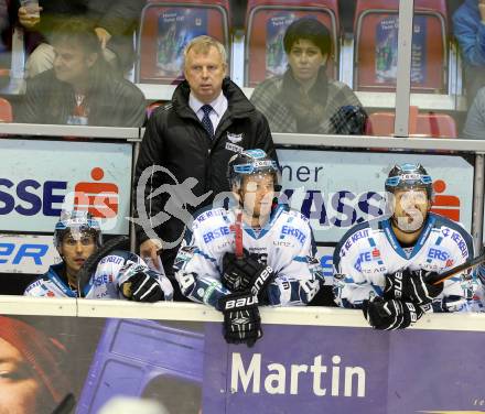 EBEL. Eishockey Bundesliga. KAC gegen EHC LIWEST Linz.  Trainer Rob Daum  (Linz). Klagenfurt, am 25.9.2014.
Foto: Kuess 

---
pressefotos, pressefotografie, kuess, qs, qspictures, sport, bild, bilder, bilddatenbank