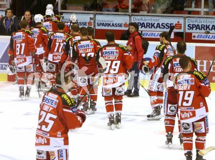 EBEL. Eishockey Bundesliga. KAC gegen EHC LIWEST Linz. Enttaeuscht   (KAC). Klagenfurt, am 25.9.2014.
Foto: Kuess 

---
pressefotos, pressefotografie, kuess, qs, qspictures, sport, bild, bilder, bilddatenbank