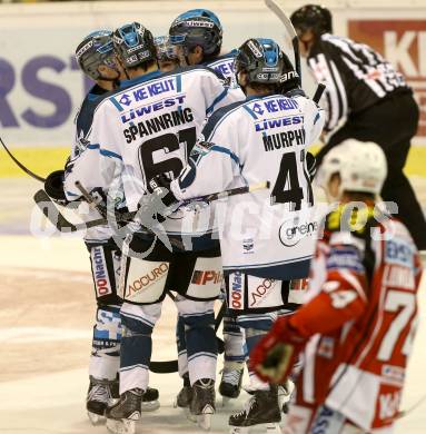 EBEL. Eishockey Bundesliga. KAC gegen EHC LIWEST Linz. Torjubel (Linz). Klagenfurt, am 25.9.2014.
Foto: Kuess 

---
pressefotos, pressefotografie, kuess, qs, qspictures, sport, bild, bilder, bilddatenbank