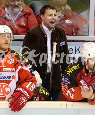 EBEL. Eishockey Bundesliga. KAC gegen EHC LIWEST Linz.  Trainer Martin Stloukal (KAC). Klagenfurt, am 25.9.2014.
Foto: Kuess 

---
pressefotos, pressefotografie, kuess, qs, qspictures, sport, bild, bilder, bilddatenbank