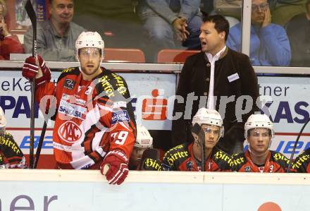 EBEL. Eishockey Bundesliga. KAC gegen EHC LIWEST Linz. Trainer Martin Stloukal (KAC). Klagenfurt, am 25.9.2014.
Foto: Kuess 

---
pressefotos, pressefotografie, kuess, qs, qspictures, sport, bild, bilder, bilddatenbank