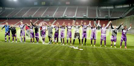 Fussball Regionalliga. SK Austria Klagenfurt gegen Voecklamarkt. Jubel  (Austria Klagenfurt). Klagenfurt, 26.9.2014.
Foto: Kuess
---
pressefotos, pressefotografie, kuess, qs, qspictures, sport, bild, bilder, bilddatenbank