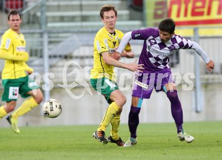 Fussball Regionalliga. SK Austria Klagenfurt gegen Voecklamarkt. Marko Dusak, (Austria Klagenfurt), Stefan Kirnbauer (Voecklamarkt). Klagenfurt, 26.9.2014.
Foto: Kuess
---
pressefotos, pressefotografie, kuess, qs, qspictures, sport, bild, bilder, bilddatenbank