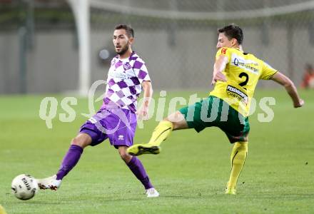 Fussball Regionalliga. SK Austria Klagenfurt gegen Voecklamarkt. AÃ¶li Hamdemir, (Austria Klagenfurt), Michael Eberl  (Voecklamarkt). Klagenfurt, 26.9.2014.
Foto: Kuess
---
pressefotos, pressefotografie, kuess, qs, qspictures, sport, bild, bilder, bilddatenbank