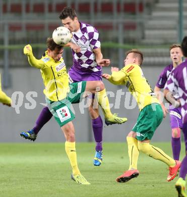 Fussball Regionalliga. SK Austria Klagenfurt gegen Voecklamarkt. Bernd Kager, (Austria Klagenfurt), Jean Diego Moser, Fabian Schnabel (Voecklamarkt). Klagenfurt, 26.9.2014.
Foto: Kuess
---
pressefotos, pressefotografie, kuess, qs, qspictures, sport, bild, bilder, bilddatenbank